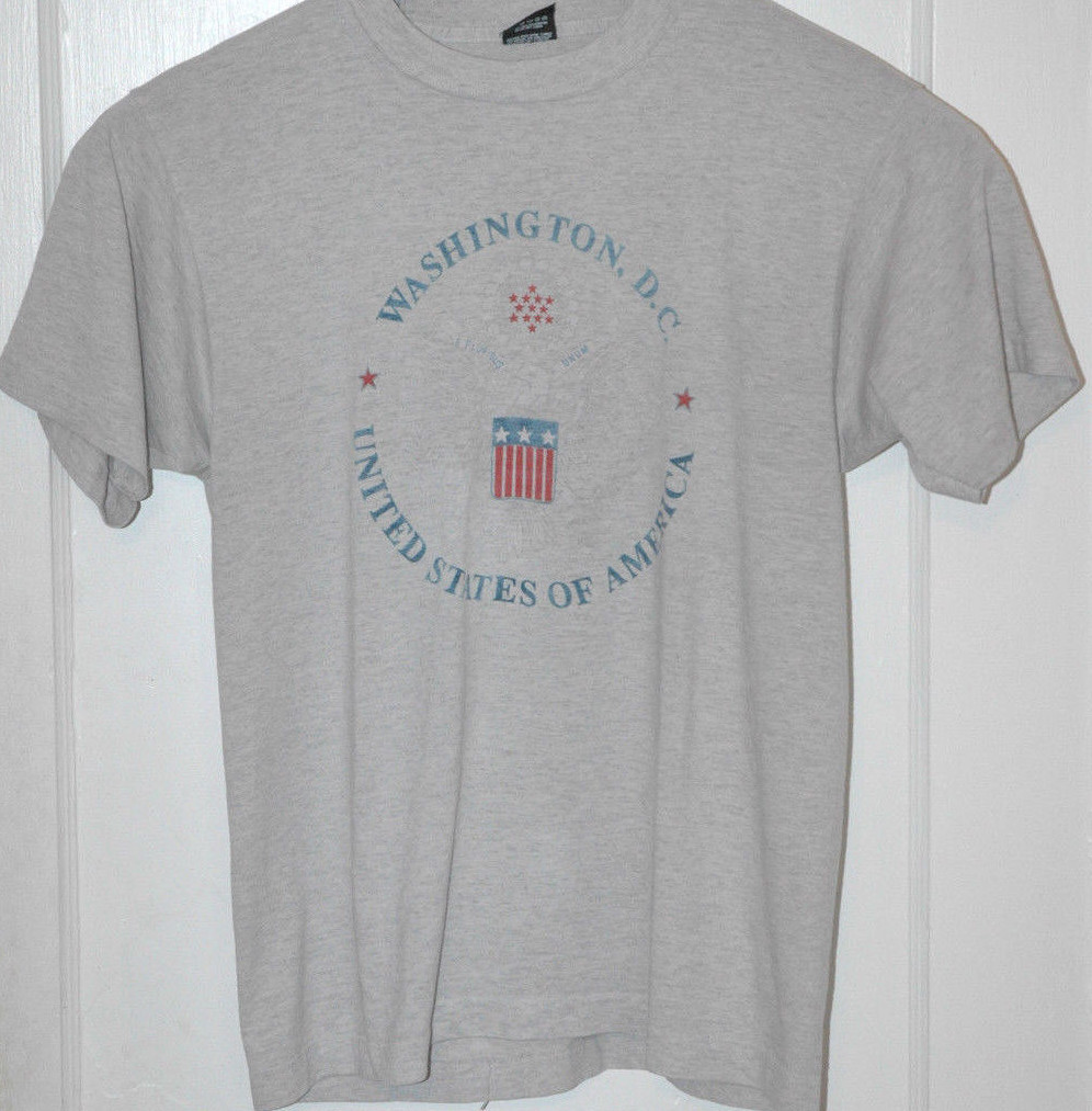 Vtg WASHINGTON DC UNITED STATES OF AMERICA T Shirt U.S SEAL LOGO Rare Tee USA