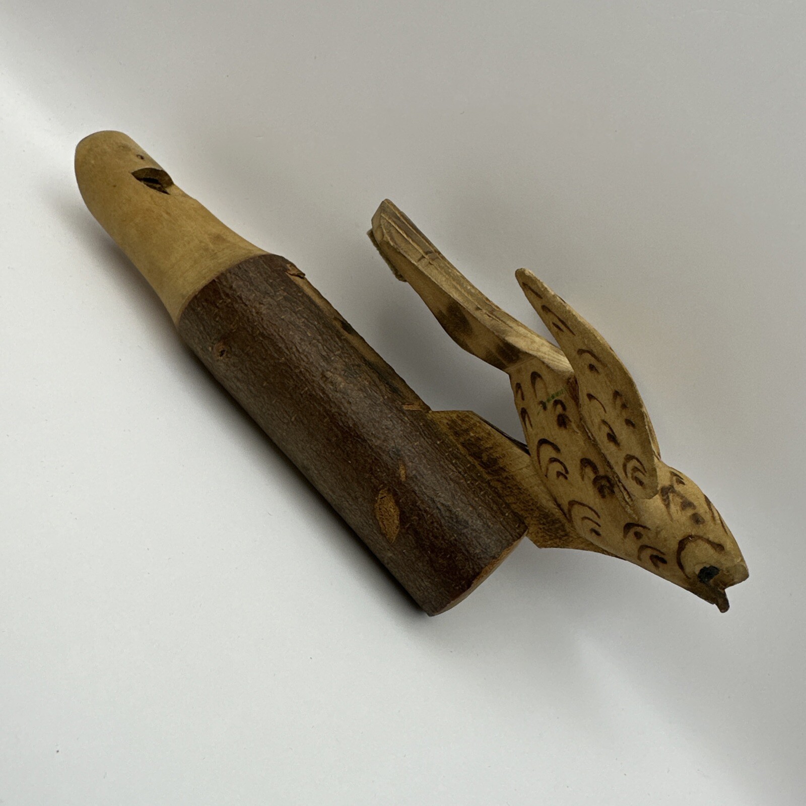 Vtg Carved Wood Bird Whistle Movable Mouth Berchtesgaden Germany Souvenir Cabin