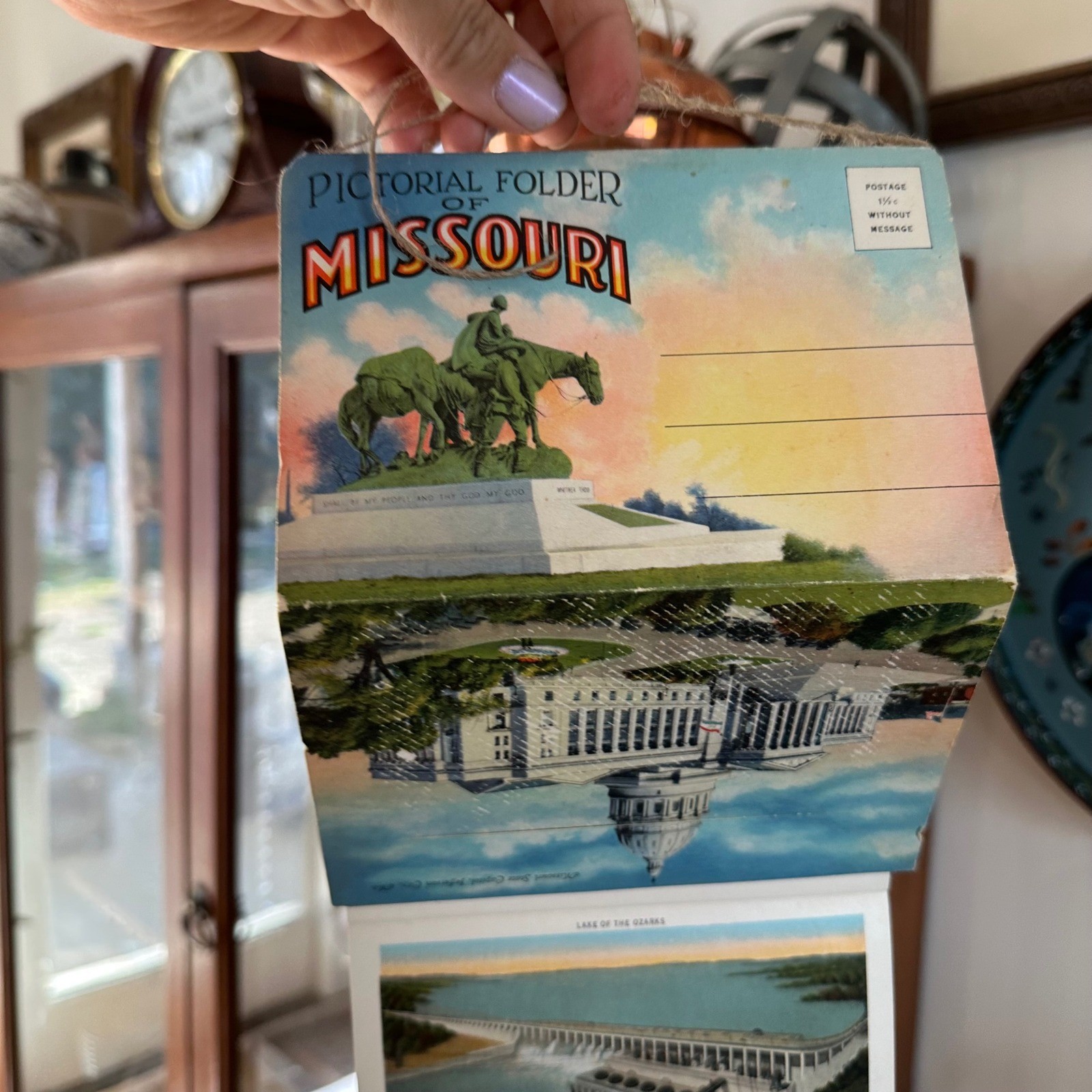 Vtg Pictorial Folder Missouri Souvenir Postcard Set Accordion Fold Out Historic