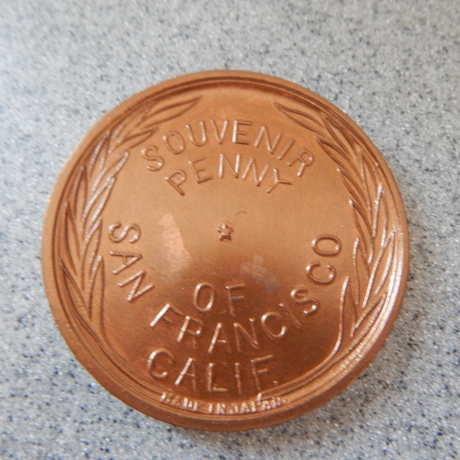 Indian Head Penny -2 7/8 Inch Dia. Souvenir Penny San Francisco EXCELLENT SHAPE