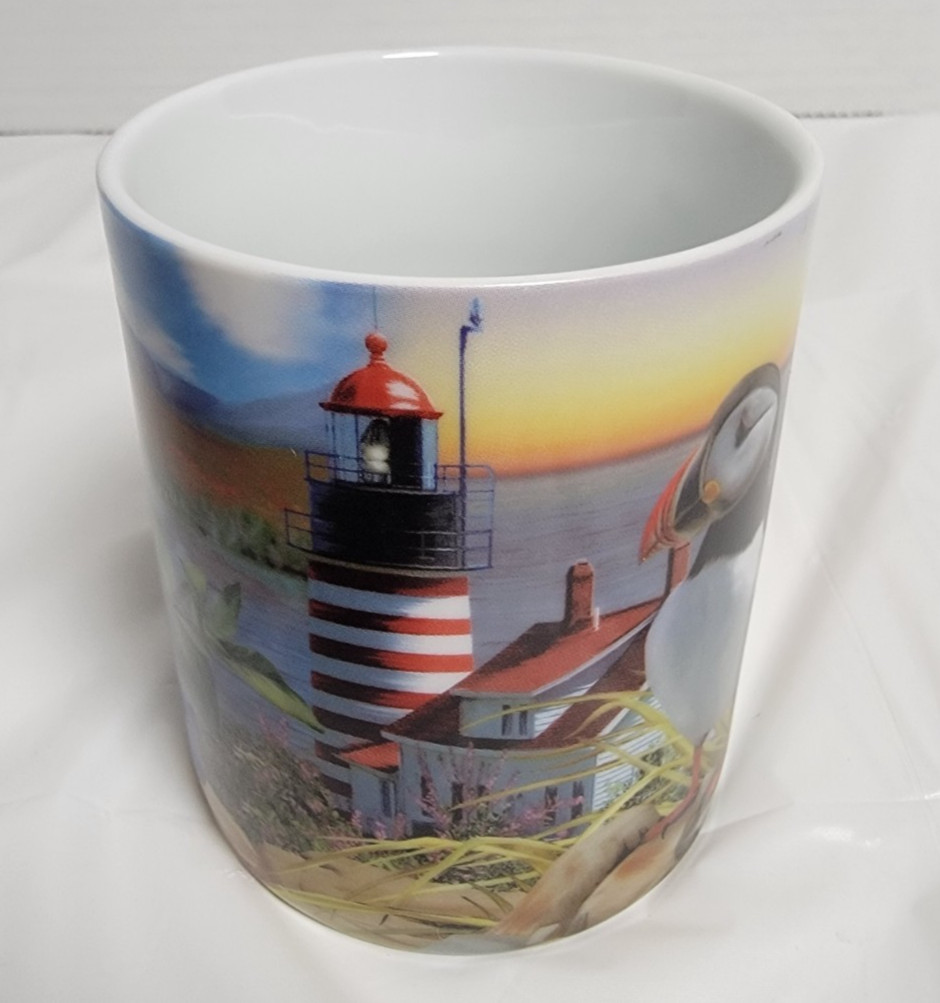 RARE Maine Souvenir Mug – Lobster Buoy Design, New England Coastal Coffee Cup