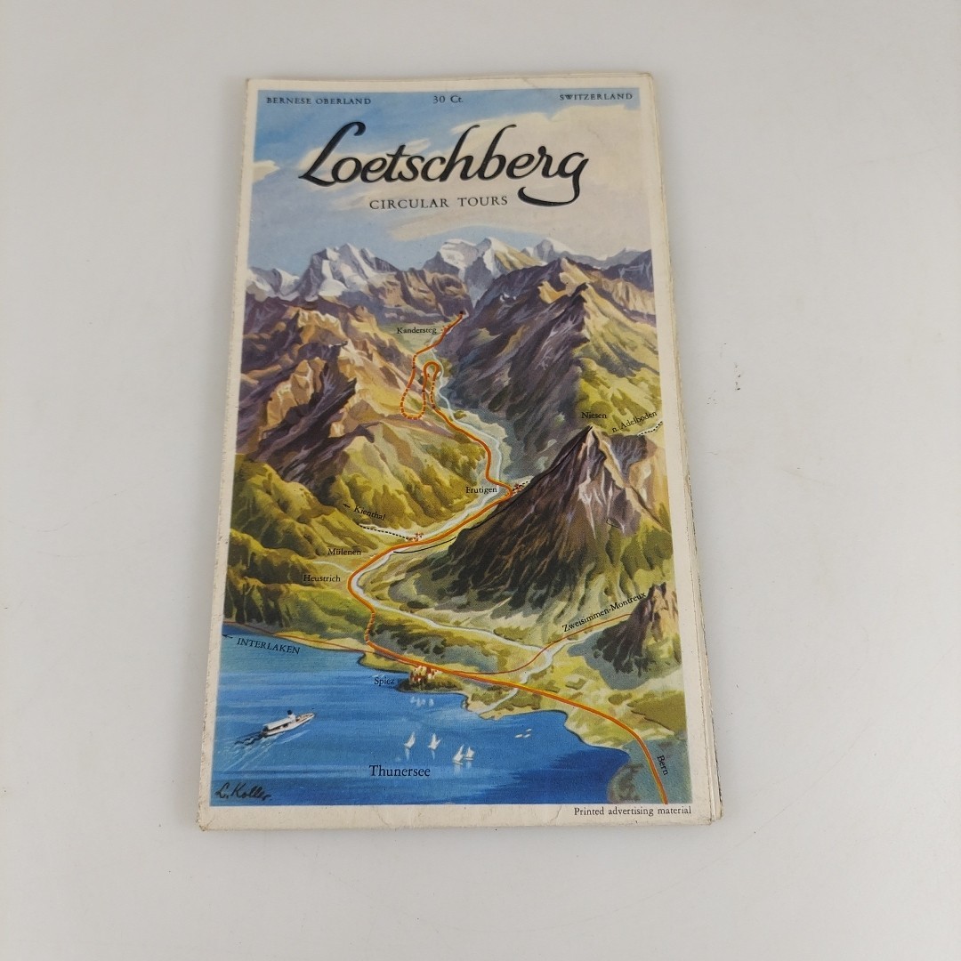 Loetschberg Circular Tours Travel Brochure And Map Bernese Oberland Switzerland