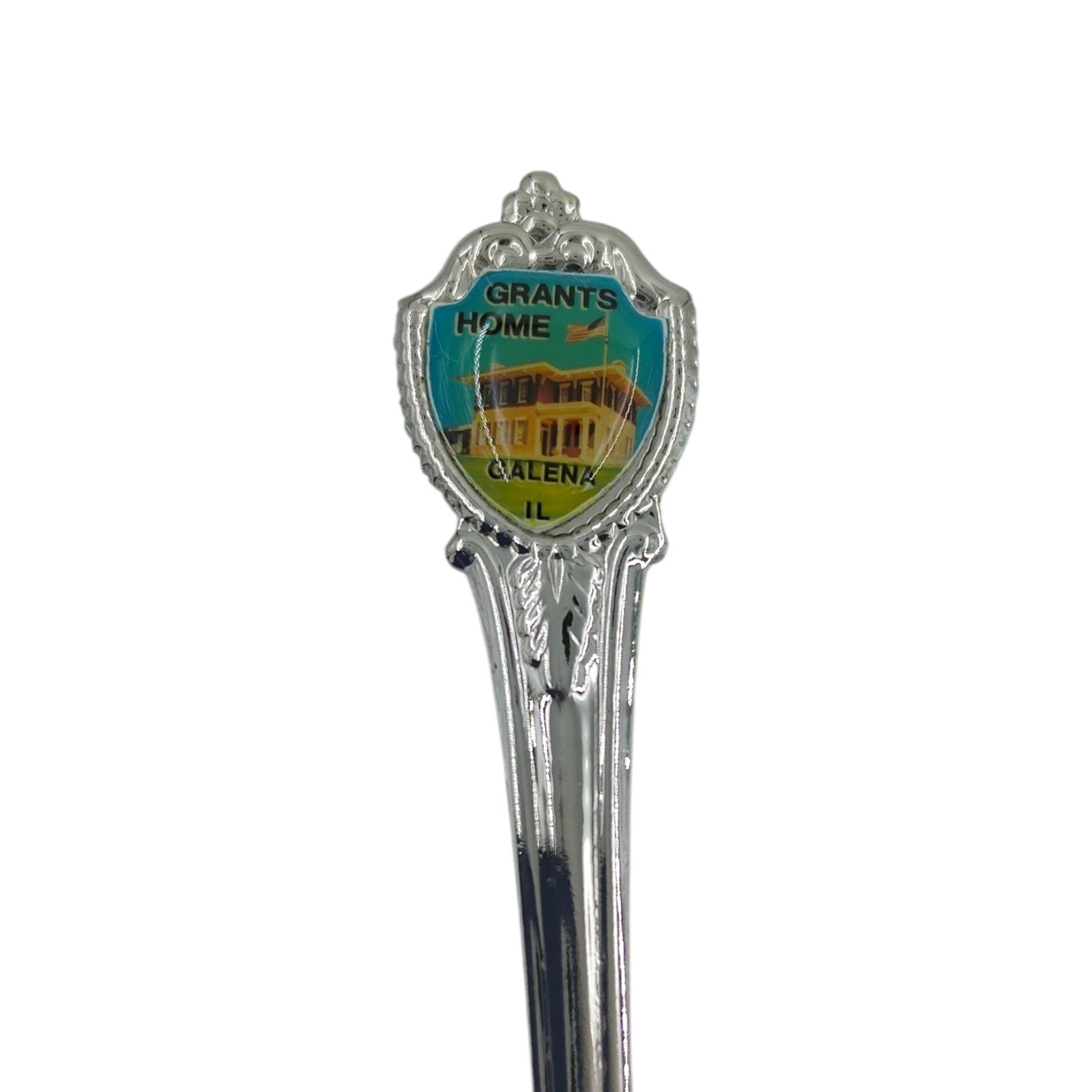Grants Home Galena Illinois Souvenir Spoon Photo Emblem US State Collectible