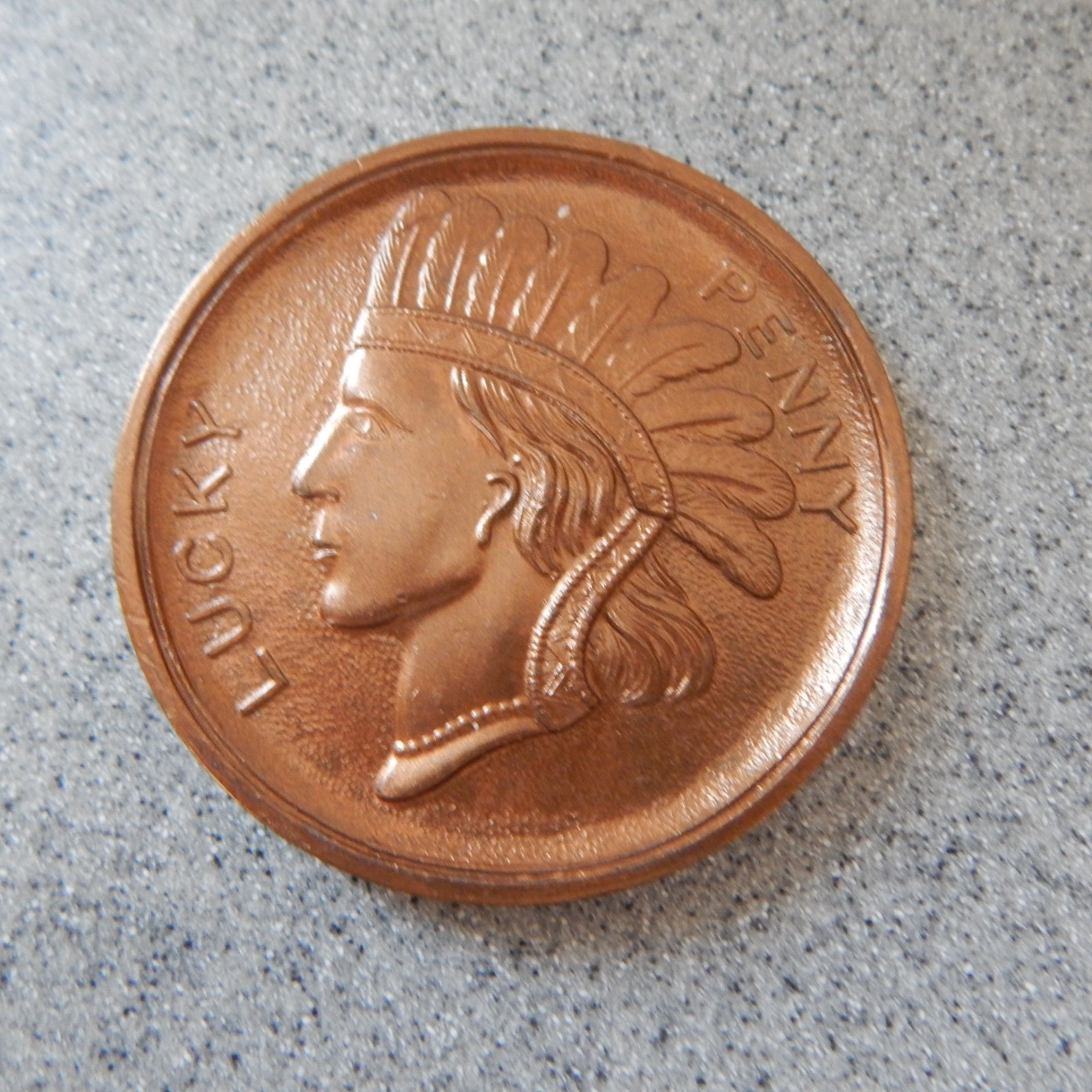 Indian Head Penny -2 7/8 Inch Dia. Souvenir Penny San Francisco EXCELLENT SHAPE