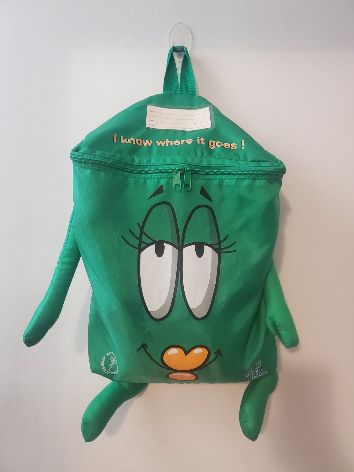 Vtg Dept Of Sanitation New York City Recycling Green Garbage Backpack Arms Legs