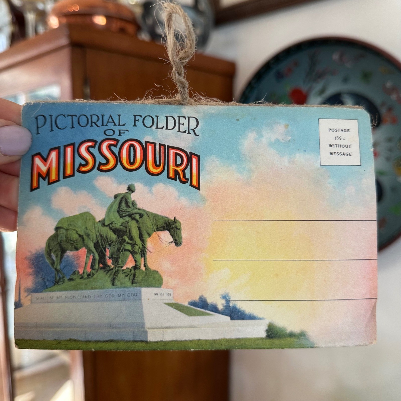 Vtg Pictorial Folder Missouri Souvenir Postcard Set Accordion Fold Out Historic
