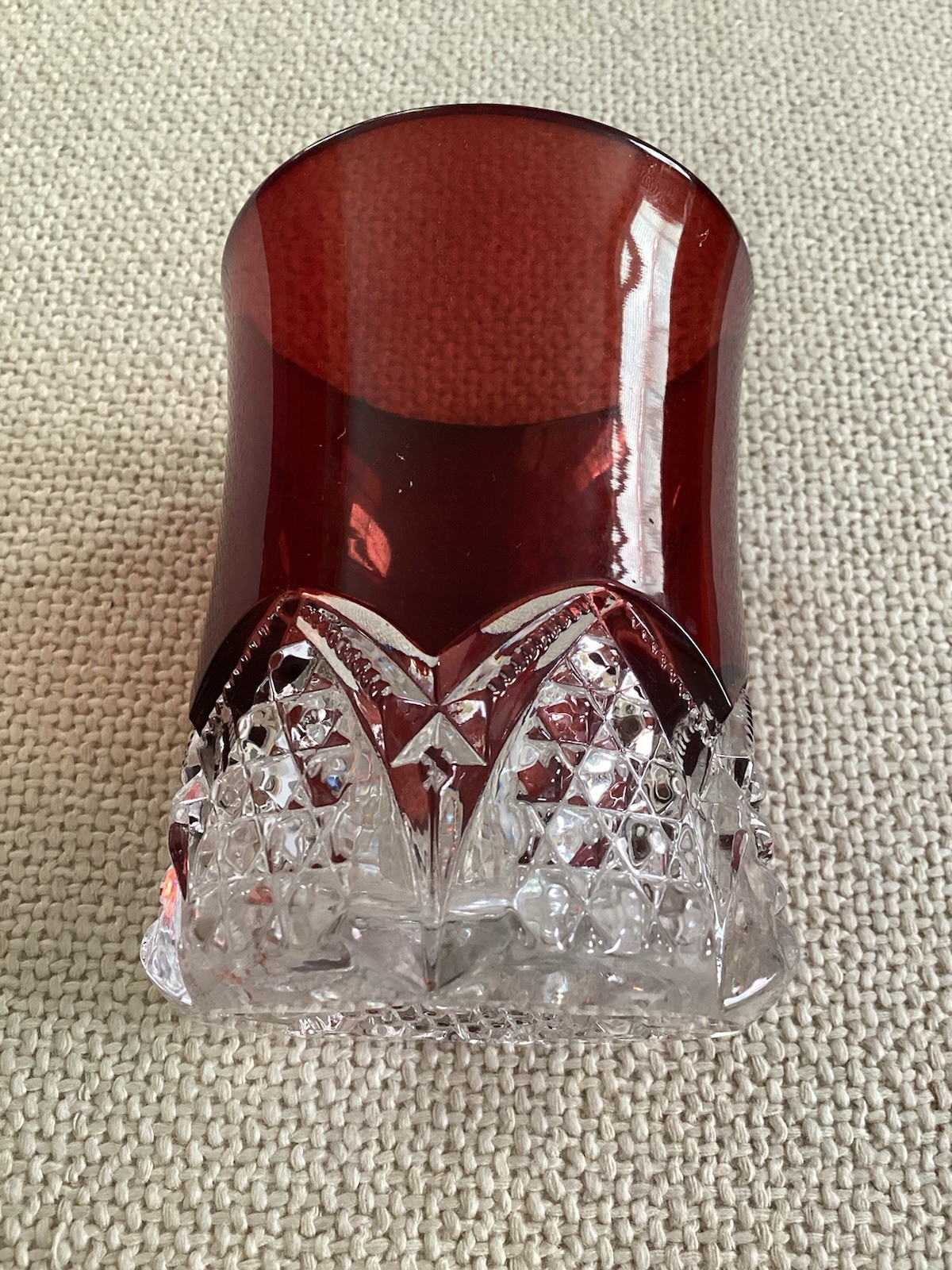 Antique Souvenir Ruby Flash Glass Tumbler~Chagrin Falls, Ohio