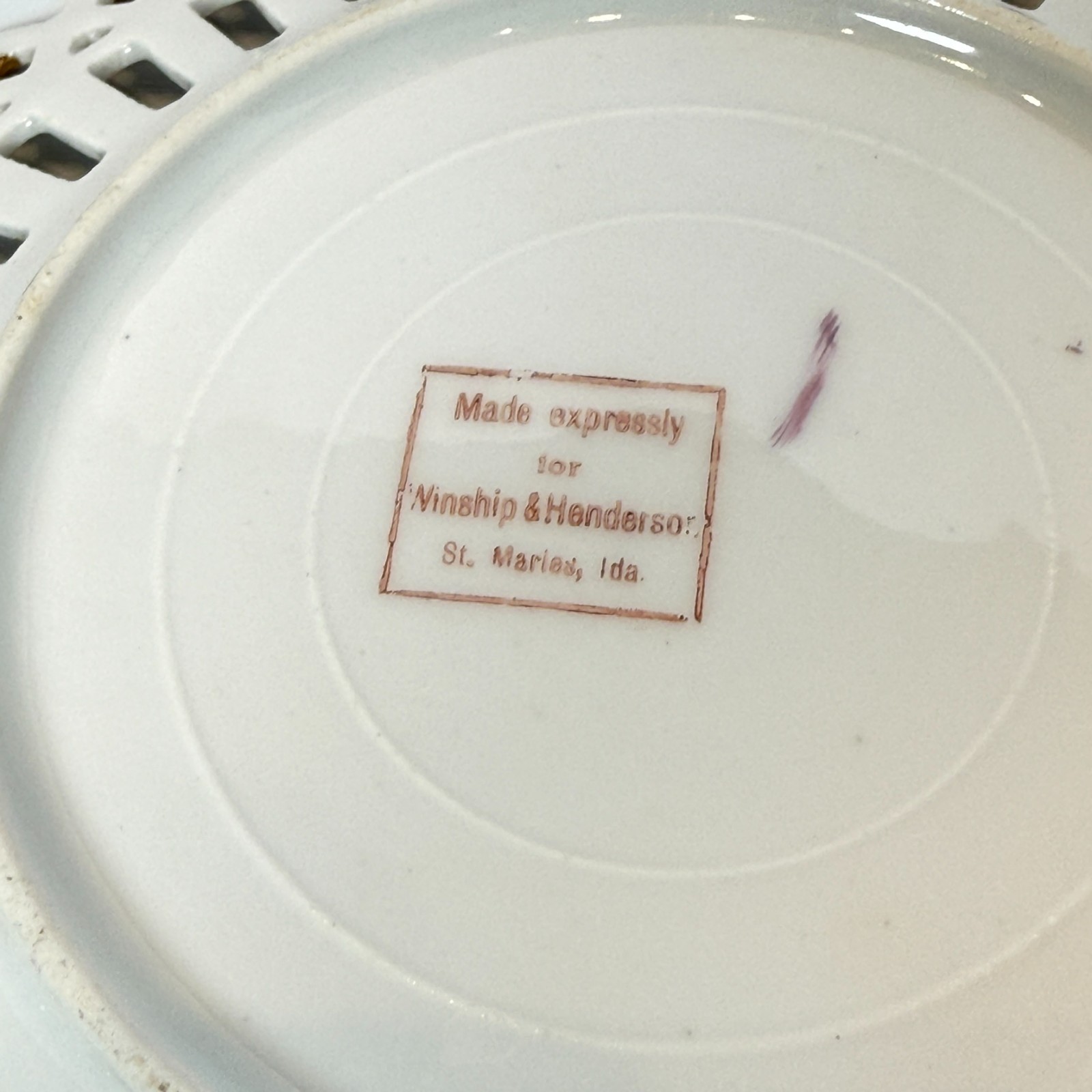 ST MARIES St Joe River ID IDAHO Antique Souvenir China TRINKET DISH PLATE