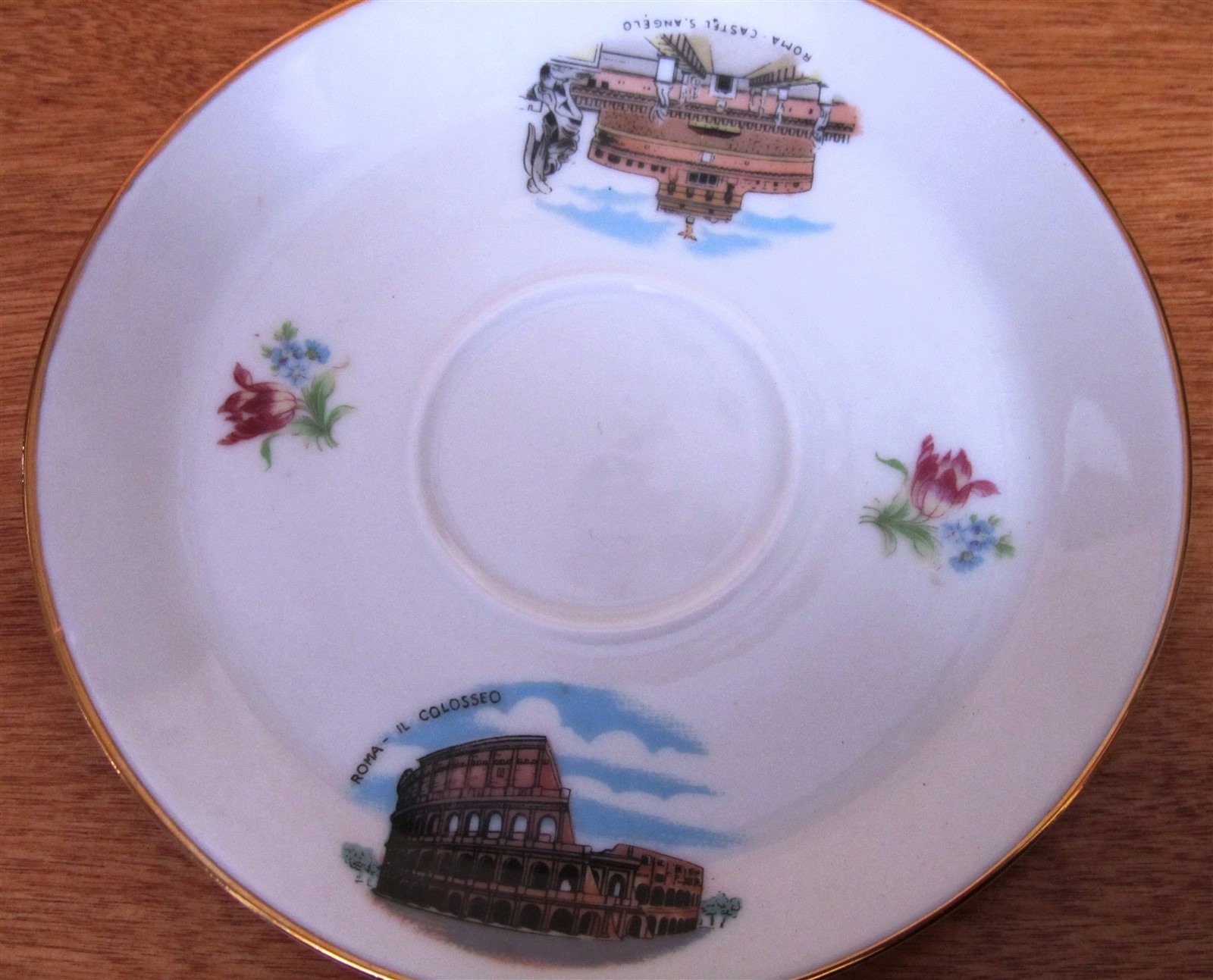 VINTAGE WINTERLING SCHWARZENBACH BAVARIA 24K GOLD PLATED CUP/SAUCER ROME TRAVEL