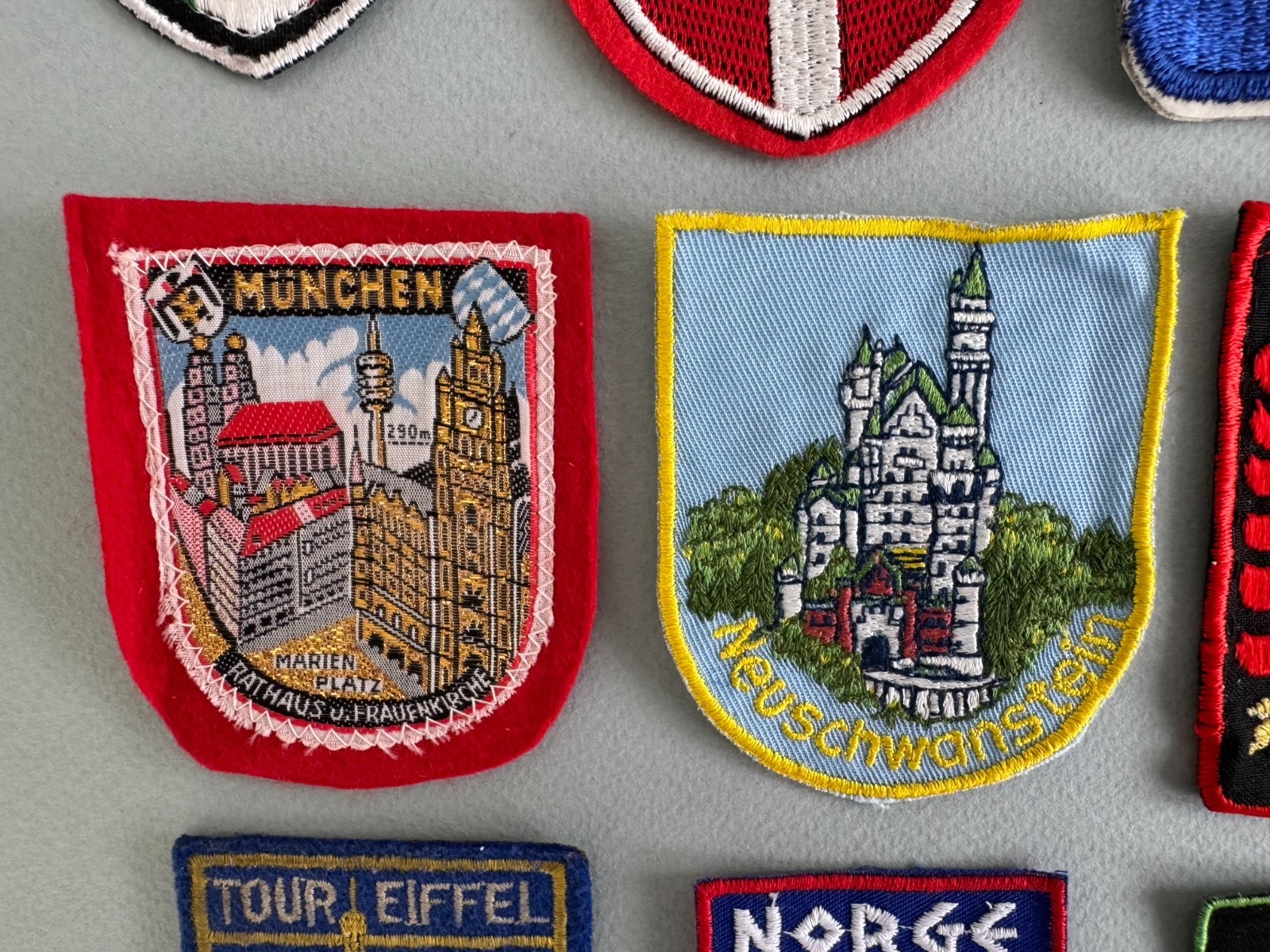 Vintage Embroidered Patches EUROPEAN Travel Souvenirs Lot of 15 Vibrant & MINT!
