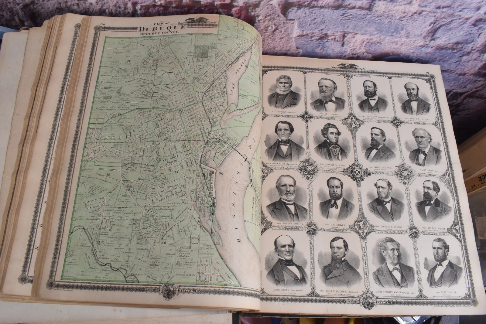 1875 A T Andreas Illustrated Historical Atlas State of Iowa Antique Maps History