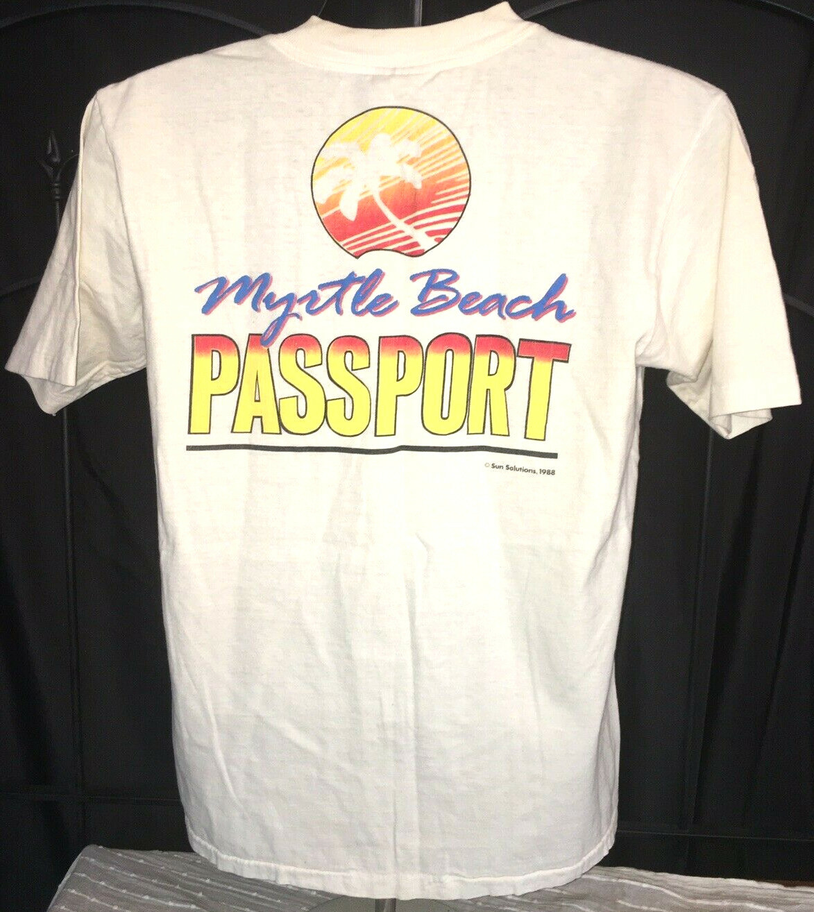 Vtg MYRTLE BEACH PASSPORT T SHIRT Rare Tee SINGLE STITCH Golf SOUTH CAROLINA 80s