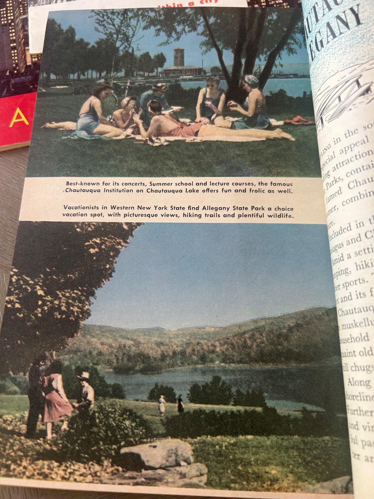 4 pc Vtg NY Travel Lot 1949 Vacationlands, 1950s Rock center, Gulf Map, 1968 NYC