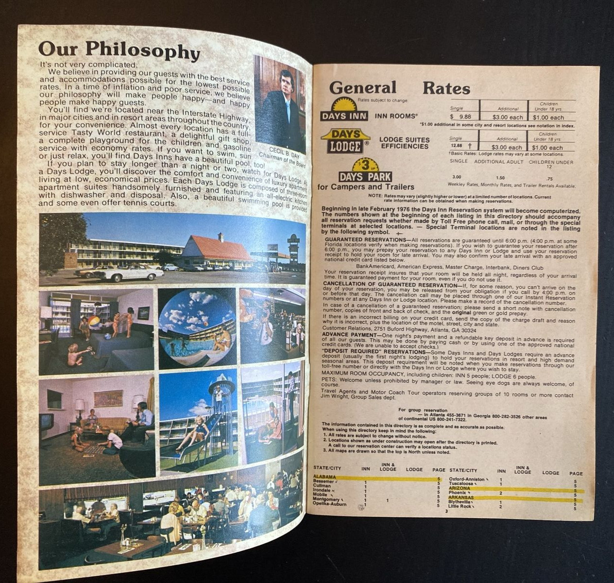 Vtg 1975 Days Inn Lodge Directory “Discover our Revolutionary Prices” 30p EUC