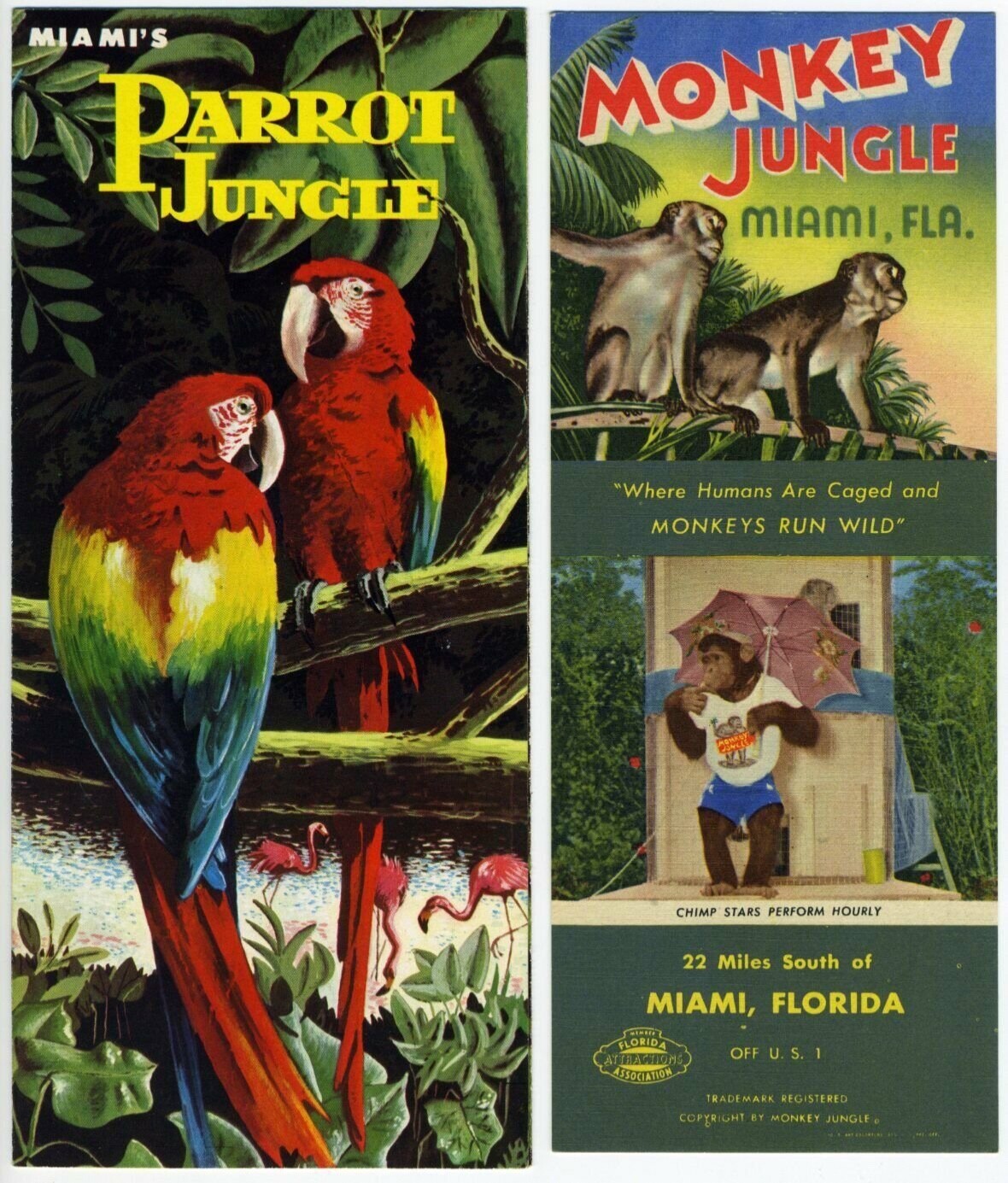 Vintage Florida Brochure & Maps Lot of 20 Seaquarium, Monkey Jungle, Suwanee