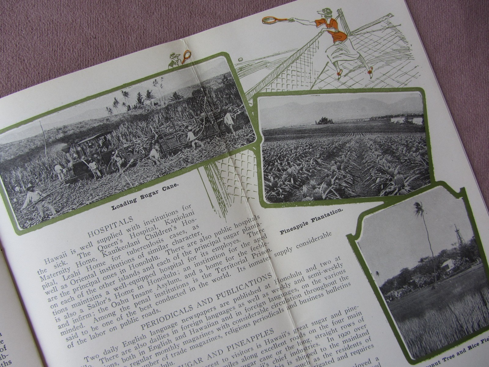 Vtg 1928 Hawaii Travel Guide Booklet Year Round Playground Photos Map Art