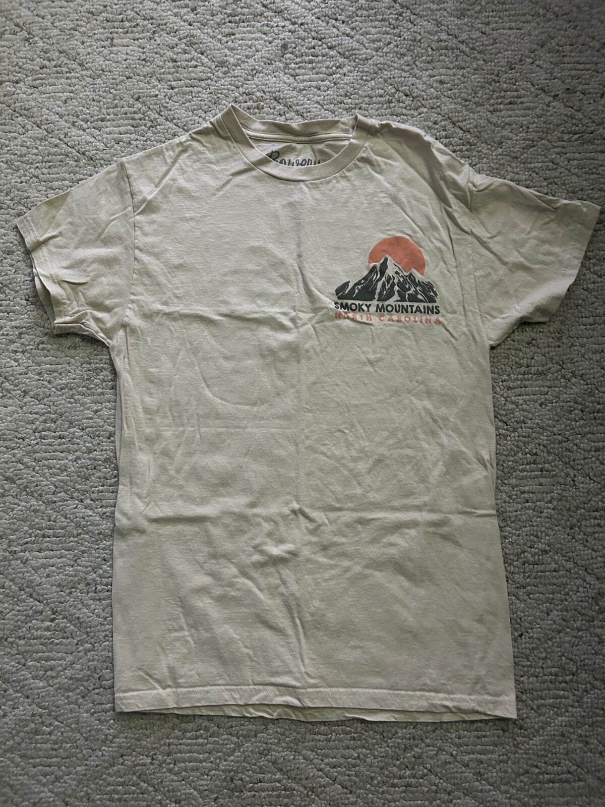 Great Smokey Mountains Graphic T-Shirt Men’s Medium North Carolina Tan