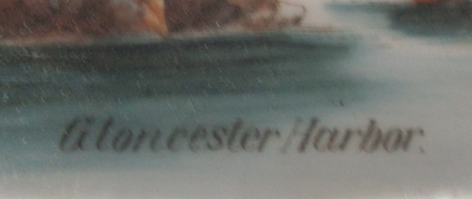 Early 20th Century Souvenir Porcelain Tray Harbor Gloucester Massachusetts