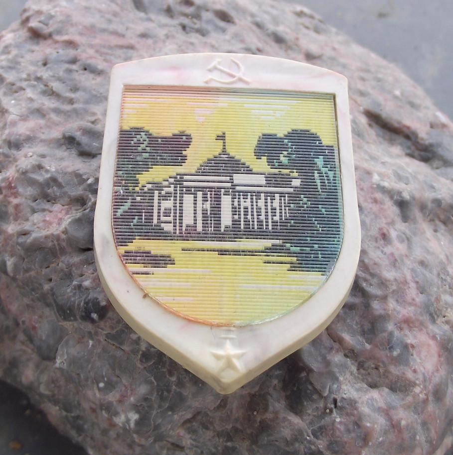 Vintage Kiev Ukrainian Parliament Building Coat of Arms Wiggle Pin 3D Badge