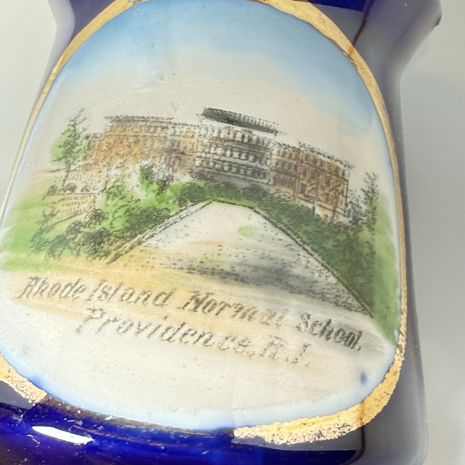 PROVIDENCE , Rhode Island RI Antique NORMAL SCHOOL Souvenir Cobalt Germany Cup