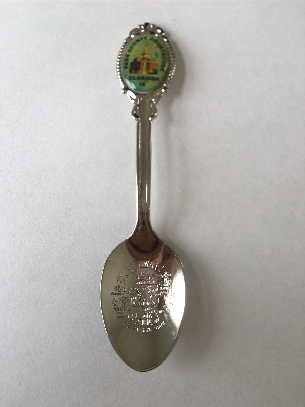 Page County Courthouse Clarinda Iowa Vintage Souvenir Spoon Collectible
