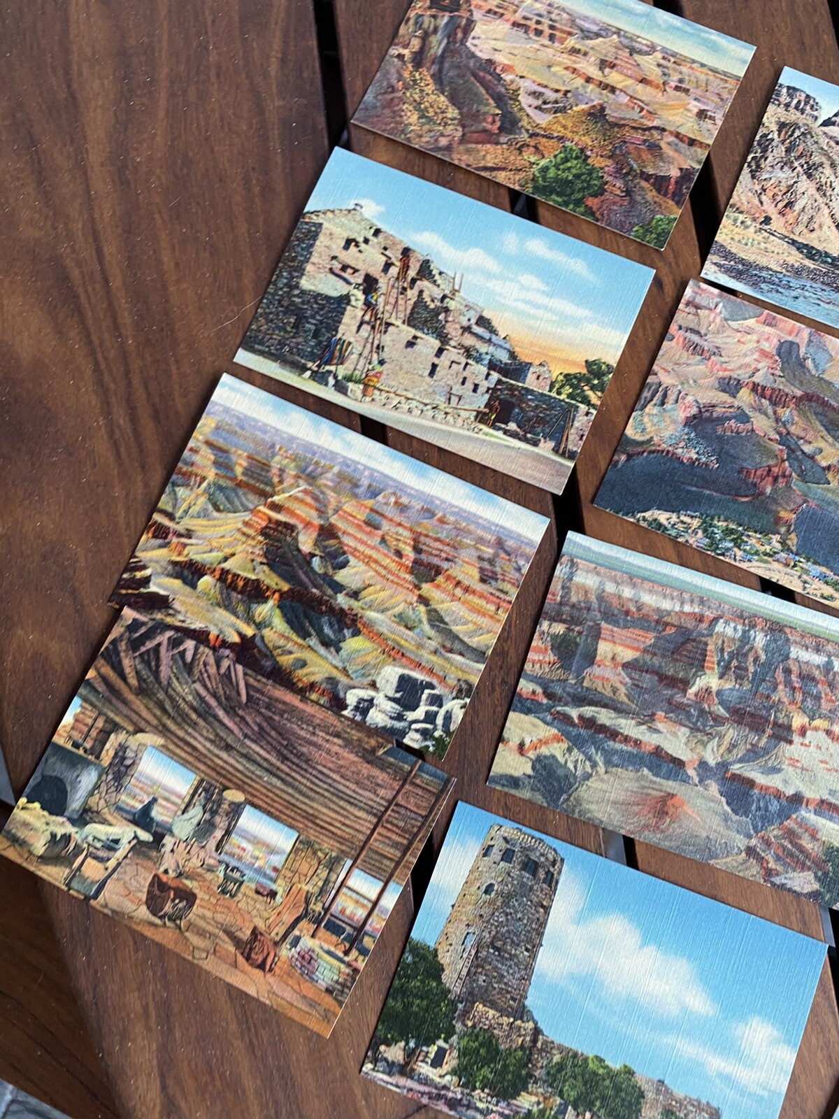 20 VTG GRAND CANYON CARDS SOUVENIR COLORED VIEWS TEXTURED LABELED POSTAGE 1.5 C