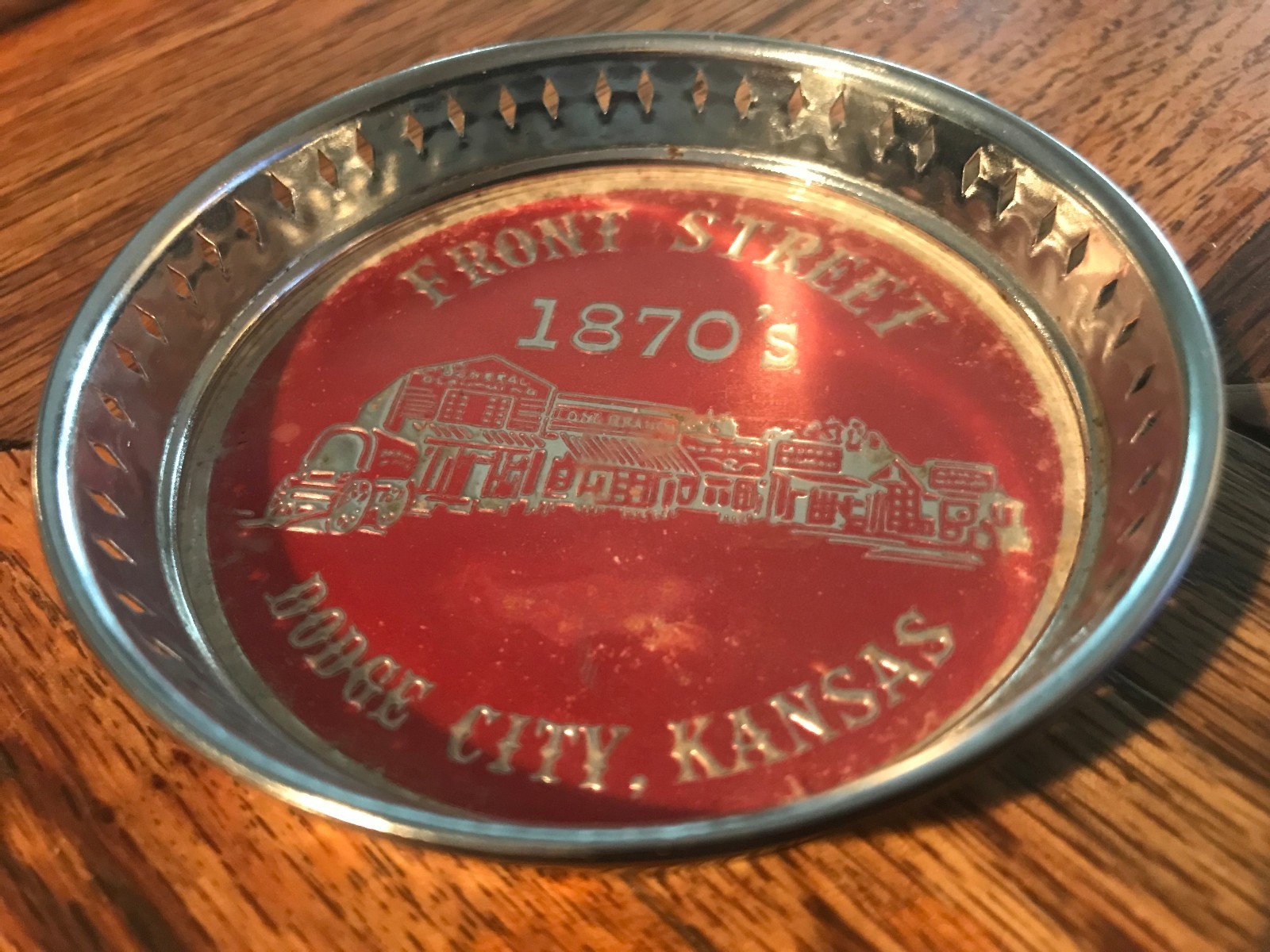 FRONT STREET 1870 DODGE CITY KANSAS VINTAGE MEDAL Dish Tray