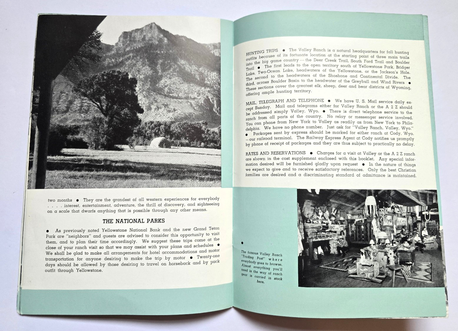 LOT of (4) VALLEY RANCH A2Z / Cody, Wyoming / Tri-Fold Brochures & Travel Book
