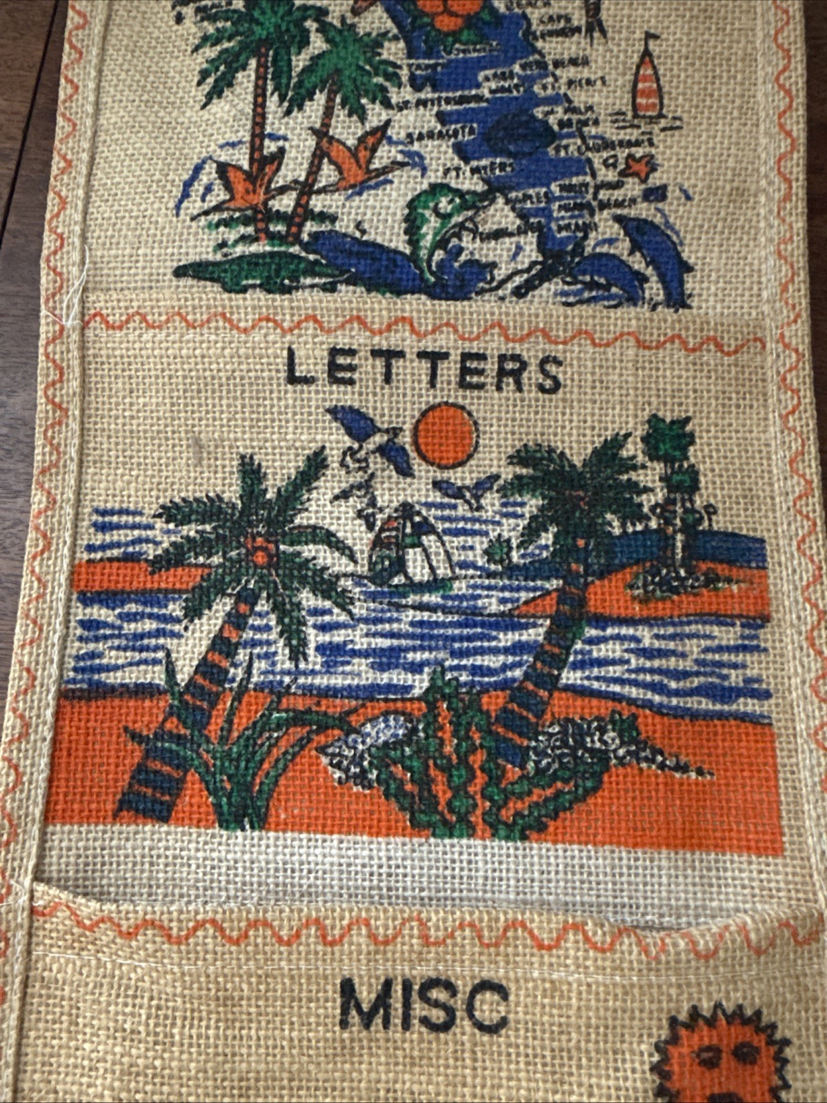 Vintage Florida Bills Letter Misc Wall Holder Beach Bums 60s Kitsch Gift Prop