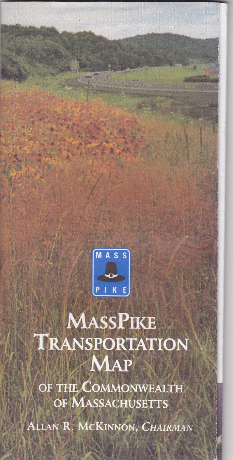1992 Official State Issue Road Map of The Massachusetts Turnpike
