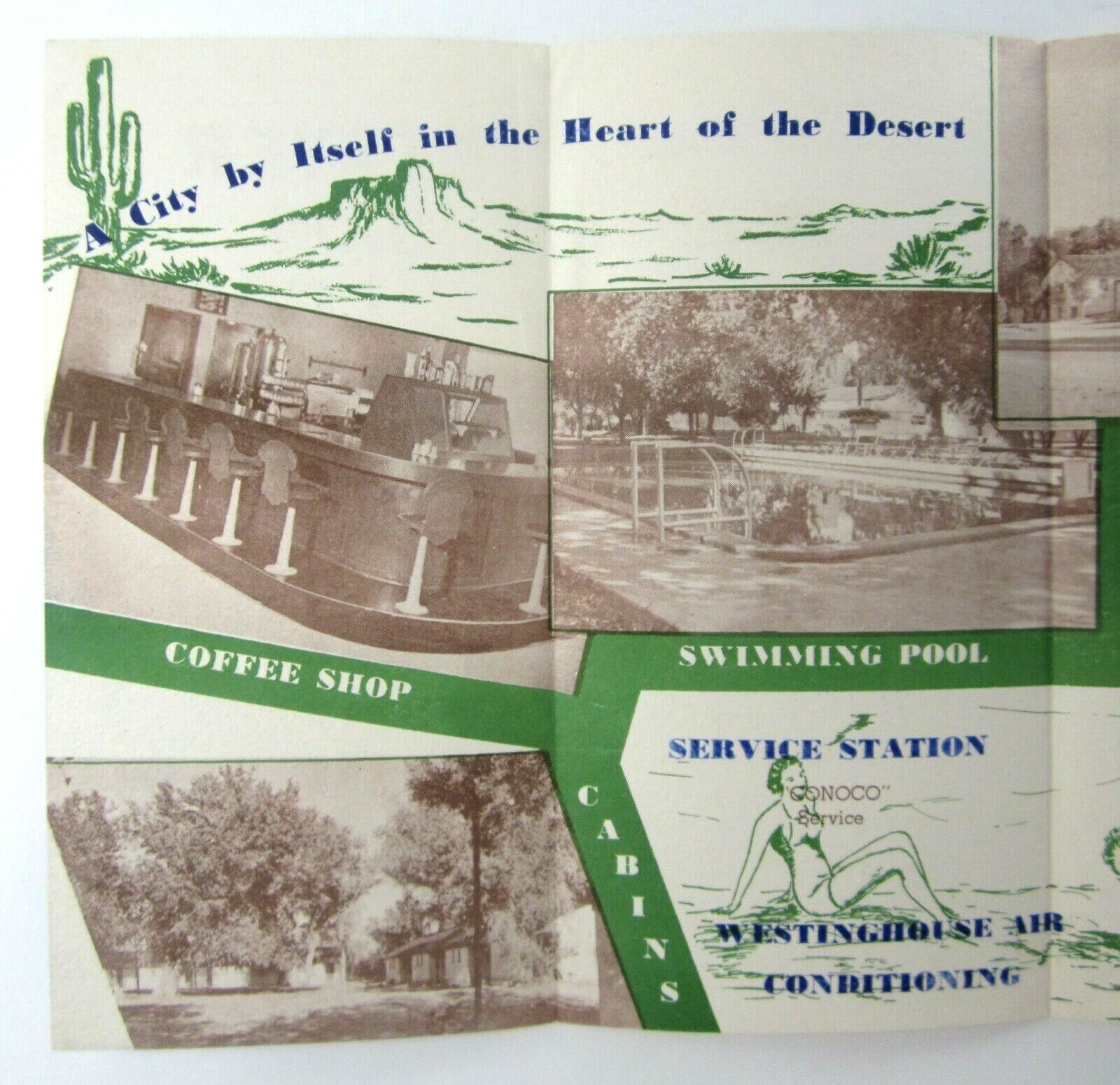 Beaver Dam Mohave County AZ Travel Brochure Cabins Conoco Gas Station 1950s
