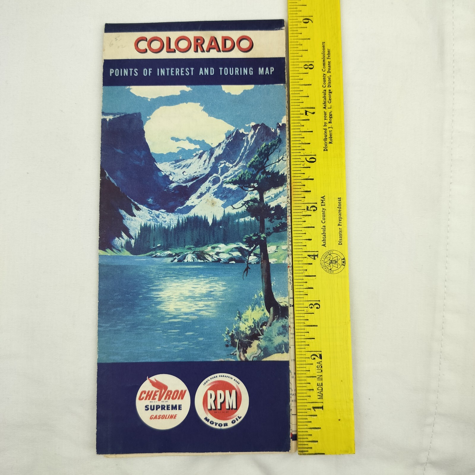 Colorado Chevron RPM Motor Oil Vintage Travel Touring Map