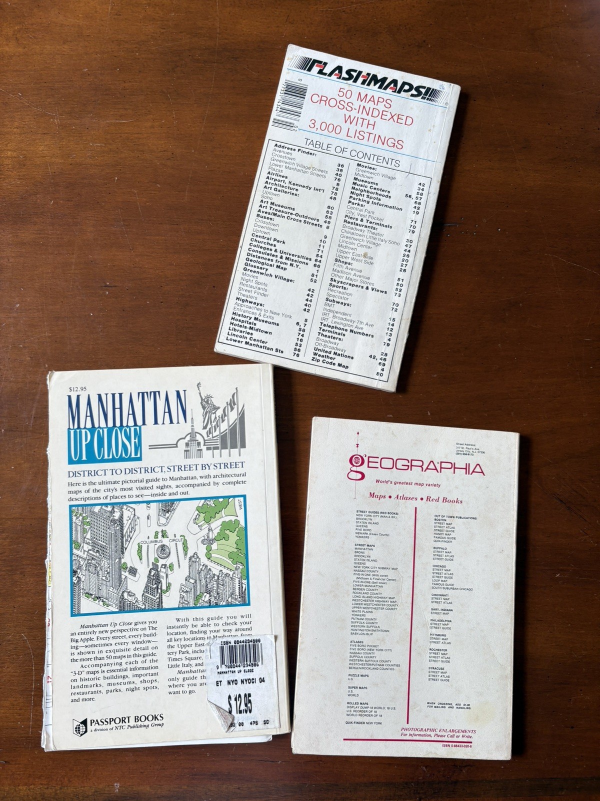 3 VTG New York Guides Manhattan Up Close, Famous Guide To NY & Instant Guide NY