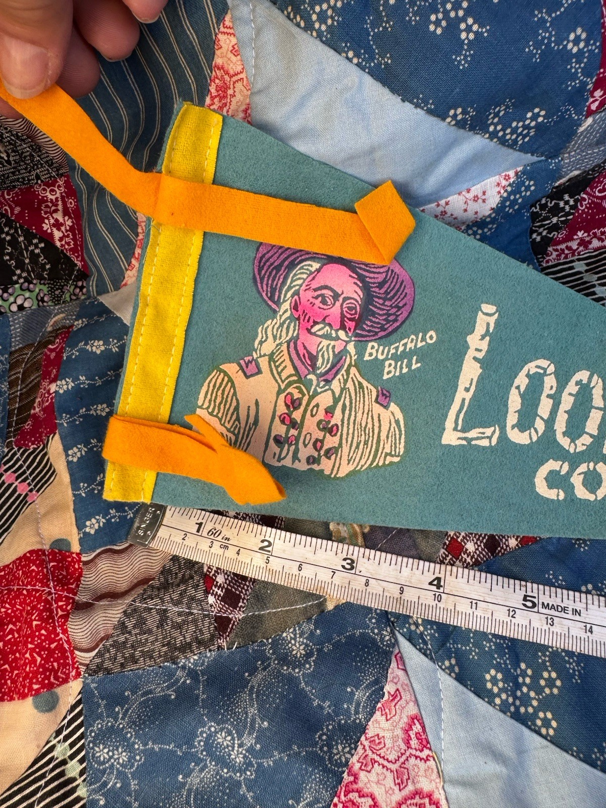 2 Colorado Vintage Souvenir Felt Pennants Skiing Berthoud Pass & Lookout Mtn