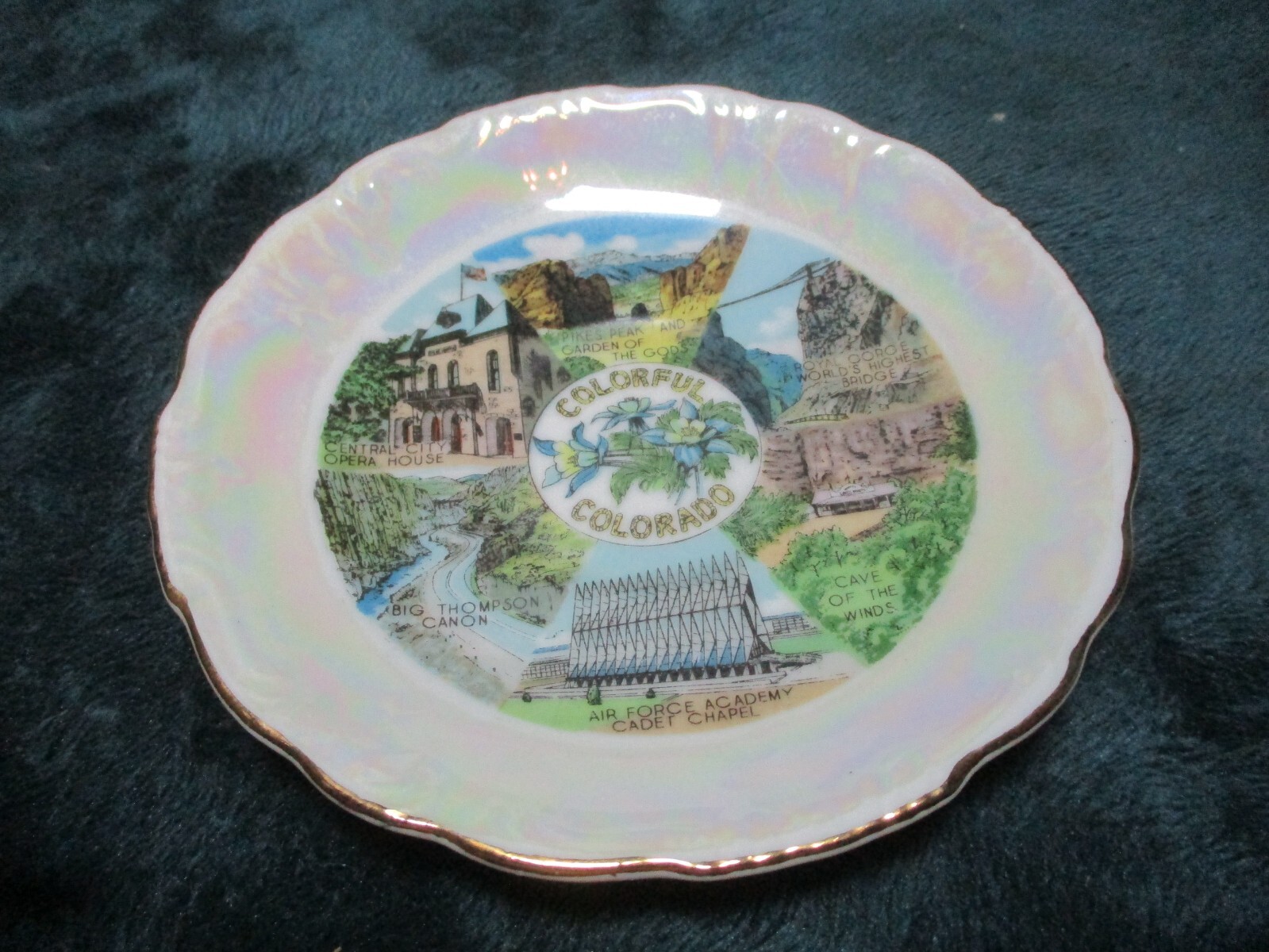 Unbranded Souvenir Cup & Saucer Colorful Colorado Small Scenes Cup 2″ High