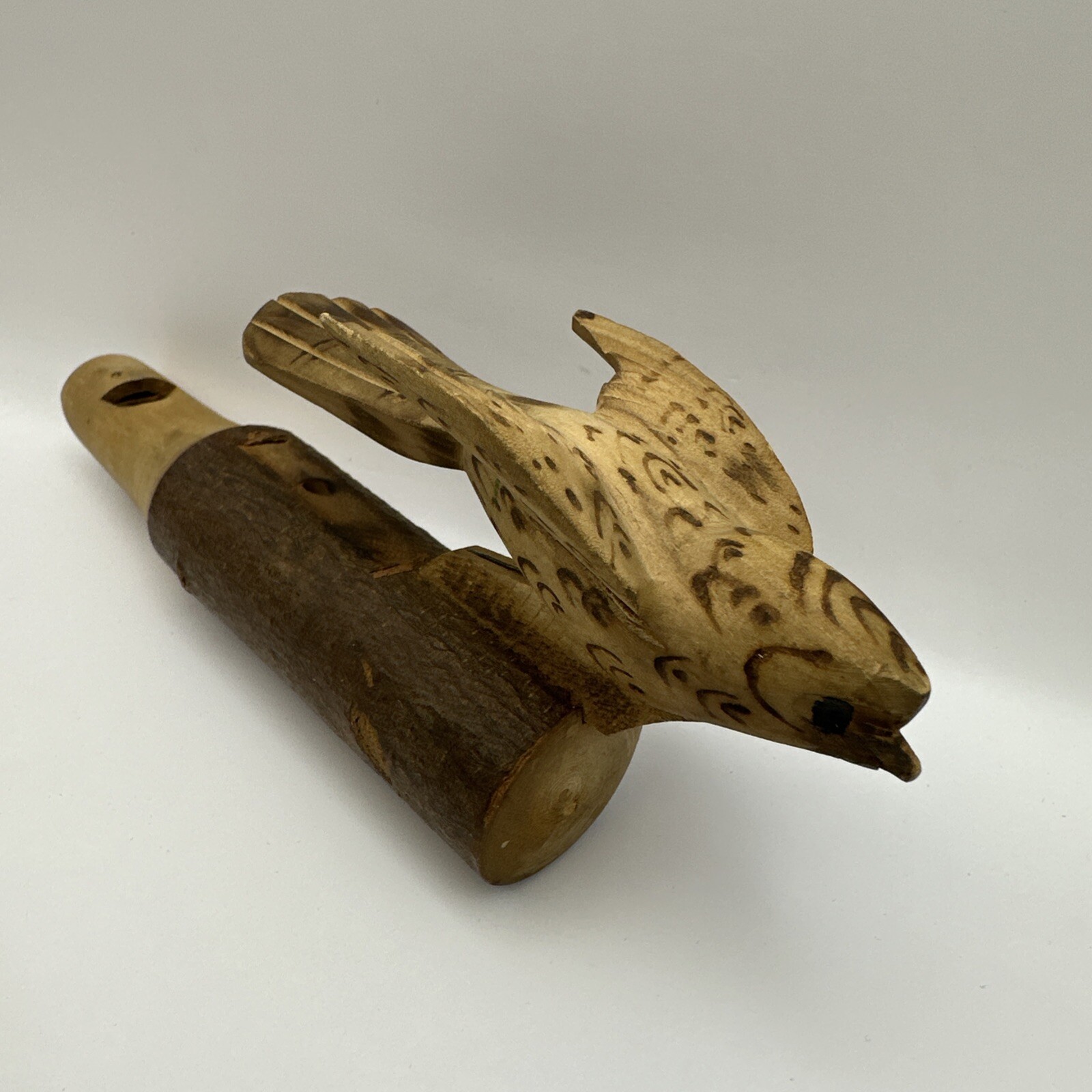 Vtg Carved Wood Bird Whistle Movable Mouth Berchtesgaden Germany Souvenir Cabin