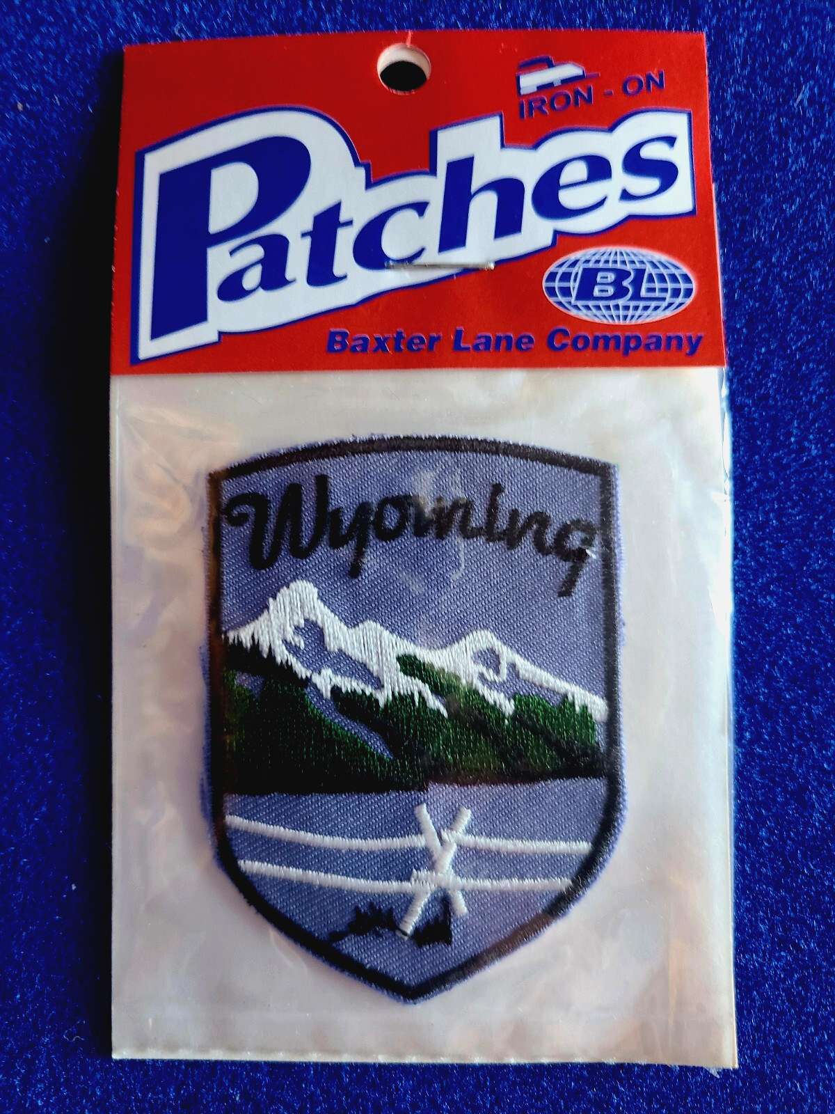 Wyoming Mountain Vintage Travel Souvenir Iron-On Patch by Baxter Lane – New!