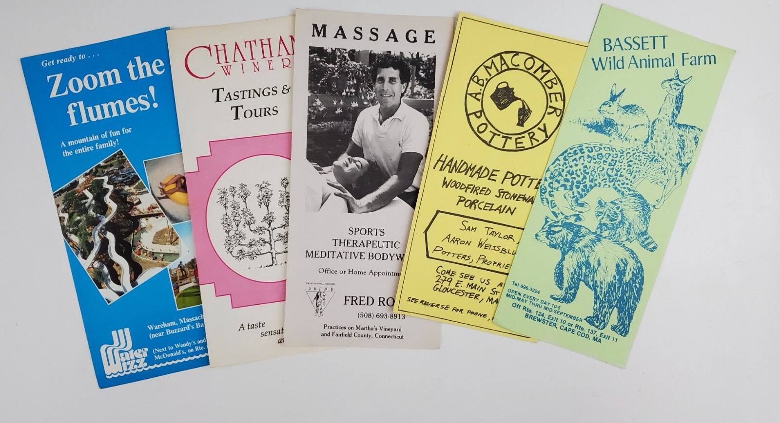 1980s Cape Cod Rockport Vineyard Gloucester MA Vtg Travel Tourist Flyer Lot