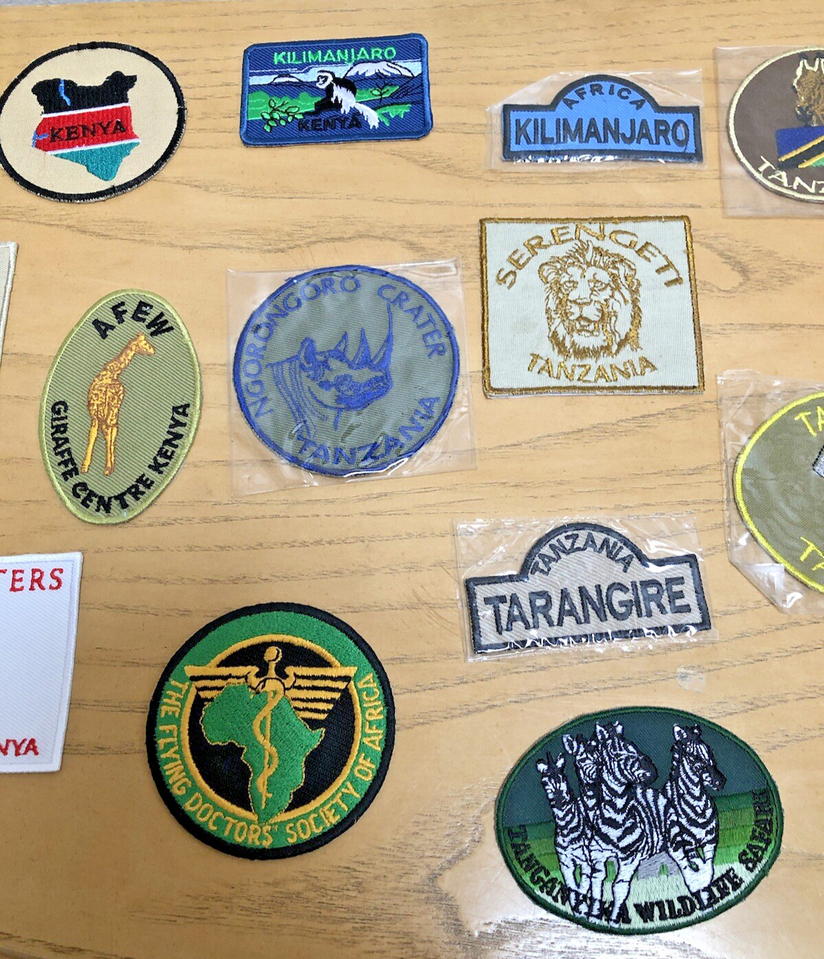 Lot of 16 Embroidered Cloth TANZANIA, KENYA, AFRICA & More Patches