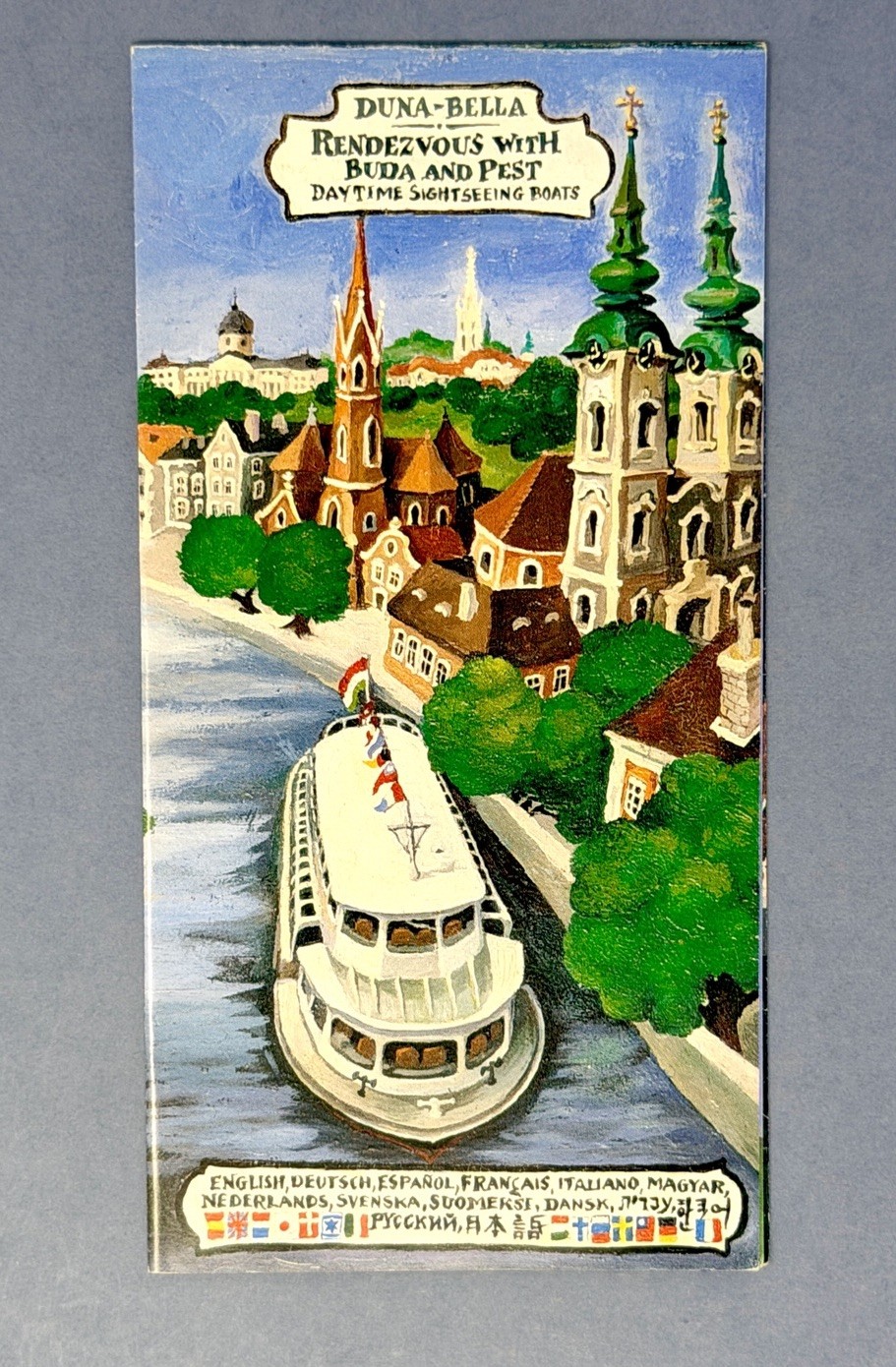 Vintage Duna-Bella Budapest Travel Brochure Sightseeing Boat Danube Hungary Art