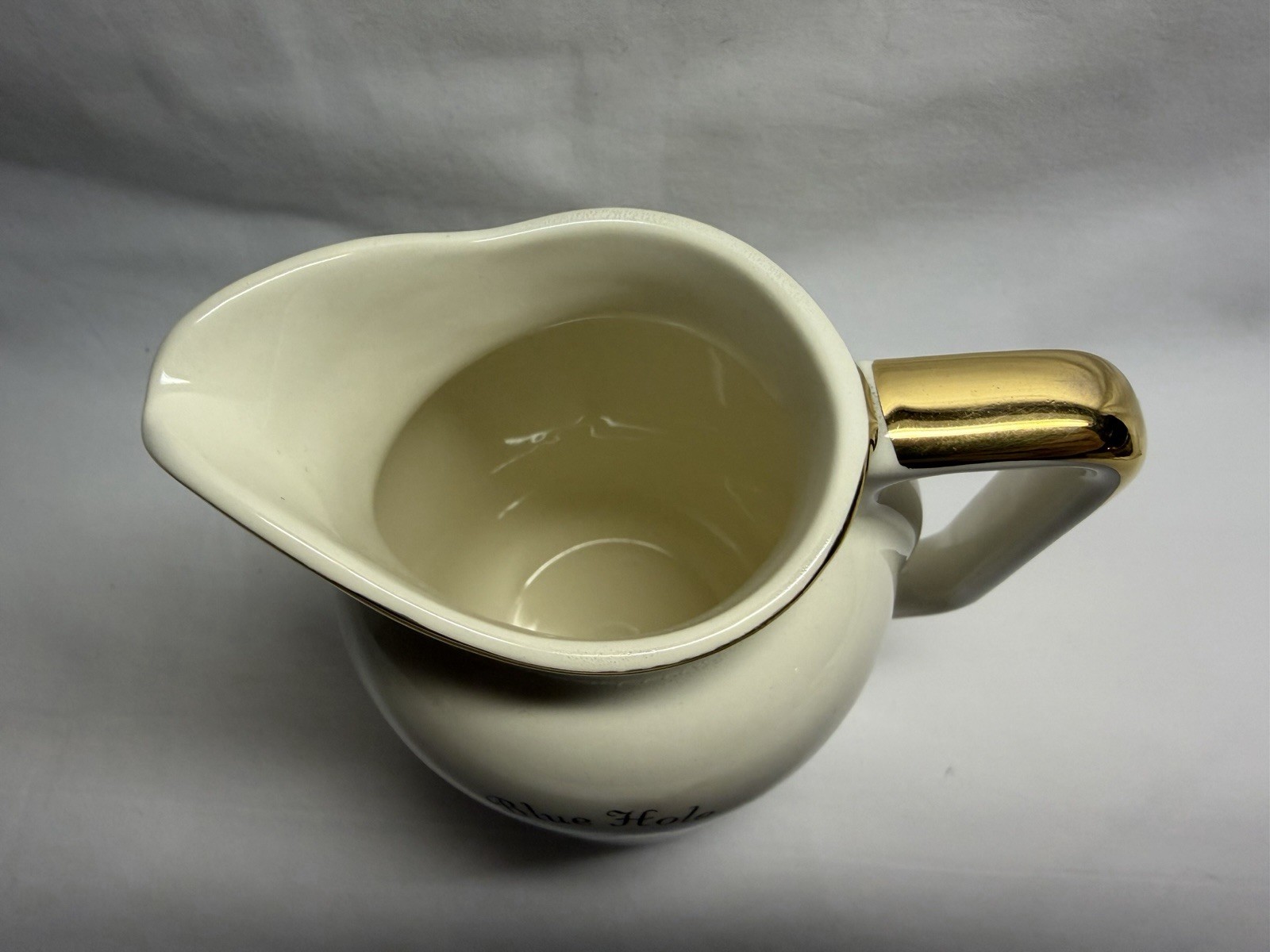 1950’s Blue Hole Castalia Ohio Near Sandusky Rare HTF Large Souvenir Pitcher