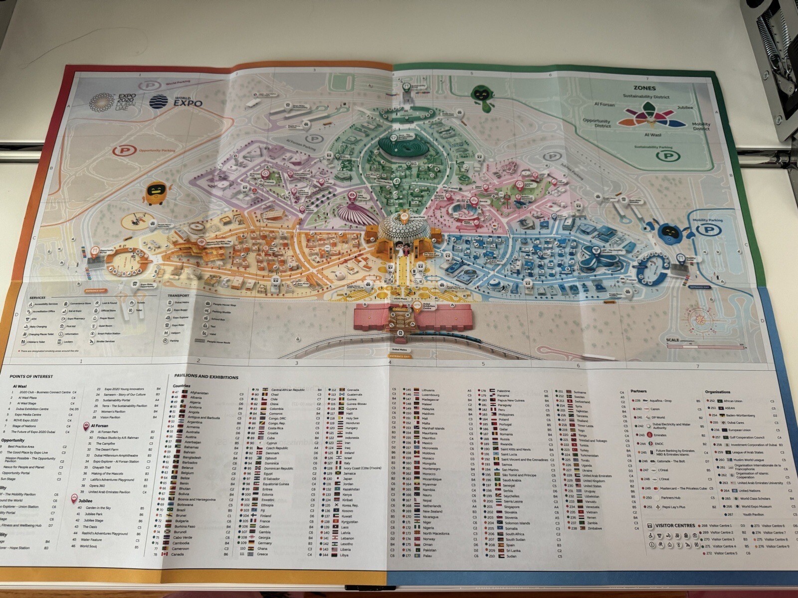 Uae EXPO 2020 Dubai Official Map English & Arabic US SELLER
