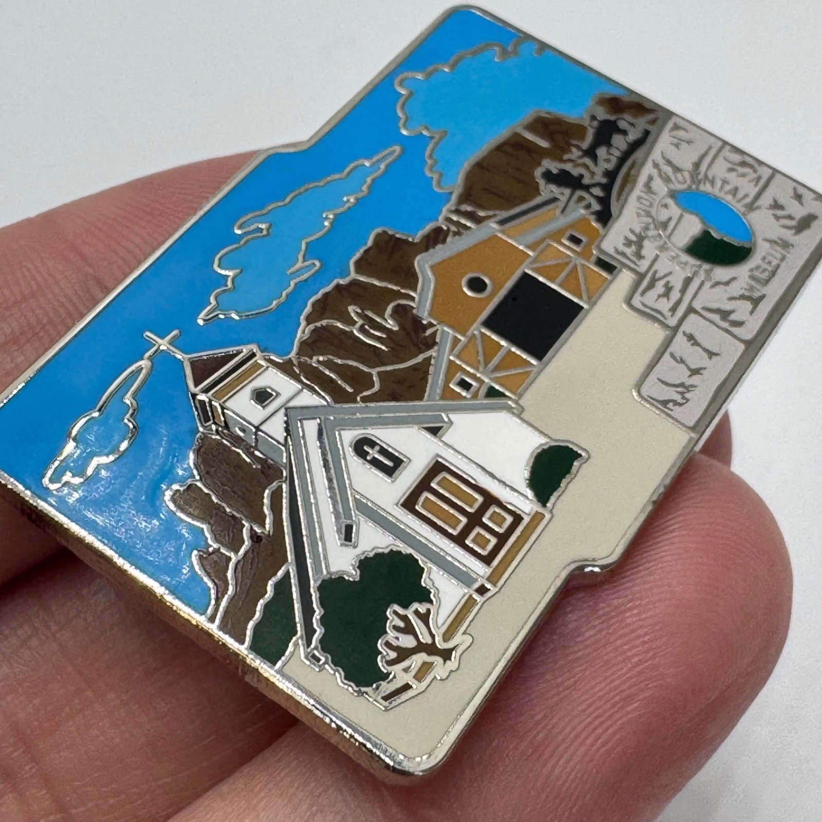 Goldfield Ghost Town Arizona Lapel Pin Church Barn Scene Souvenir