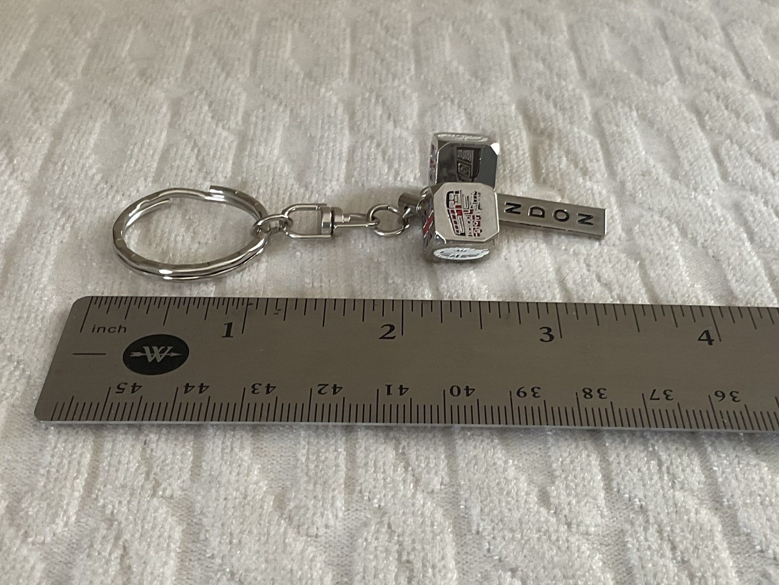 London UK Keychain with 2 cubes & London sign figures 1.5 x 1.5” NEW