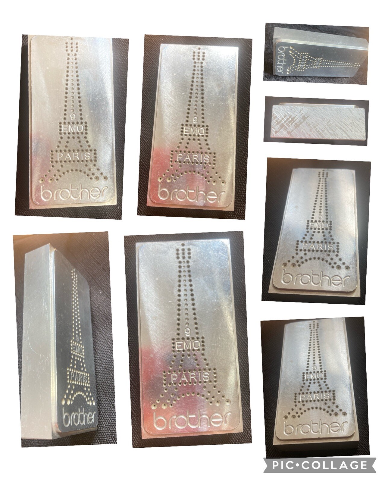 9 EMO PARIS FRANCE EIFEL TOWER BROTHER INDUSTRIAL STEEL DEBOSSING DIE PLATE