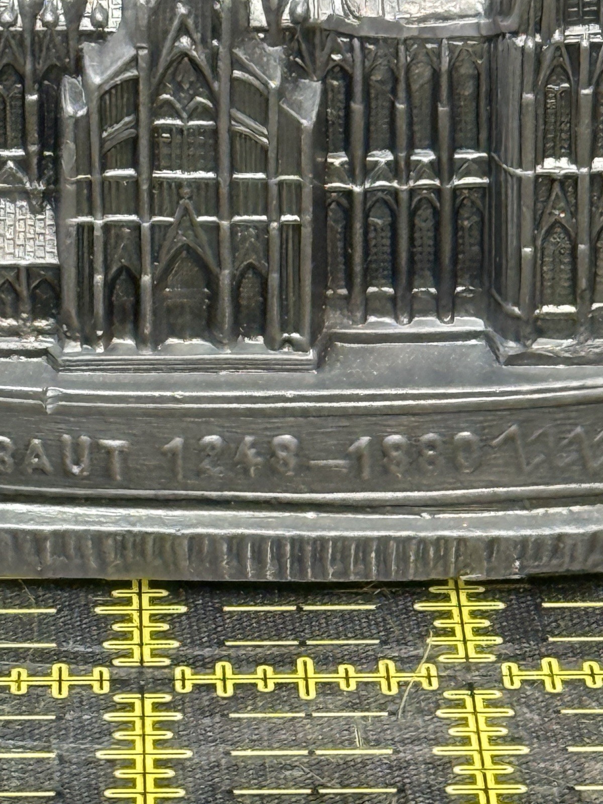 Cologne Cathedral Miniature Metal Pewter Kölner Dom Germany Gothic c1920s