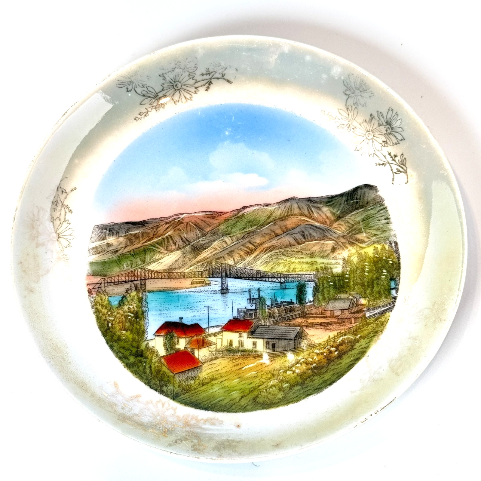 LEWISTON ID IDAHO Antique Souvenir China TRINKET DISH PLATE