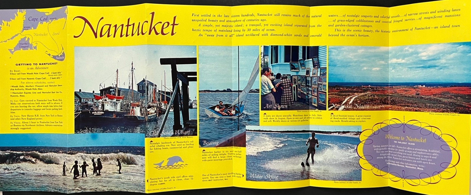 1950s Nantucket Island Massachusetts Midcentury Tourism Vintage Travel Brochure