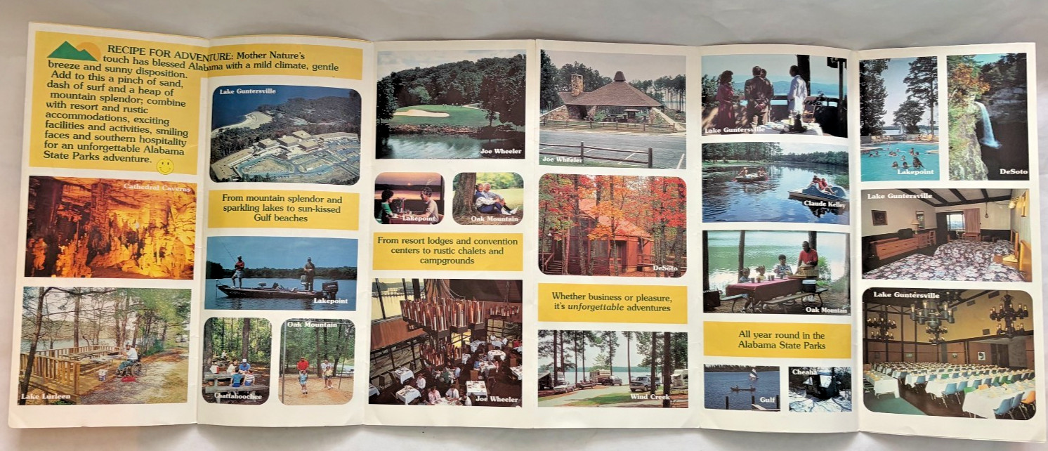 2001 Alabama State Parks Map Guide Foldout Brochure Camping Travel Vacation