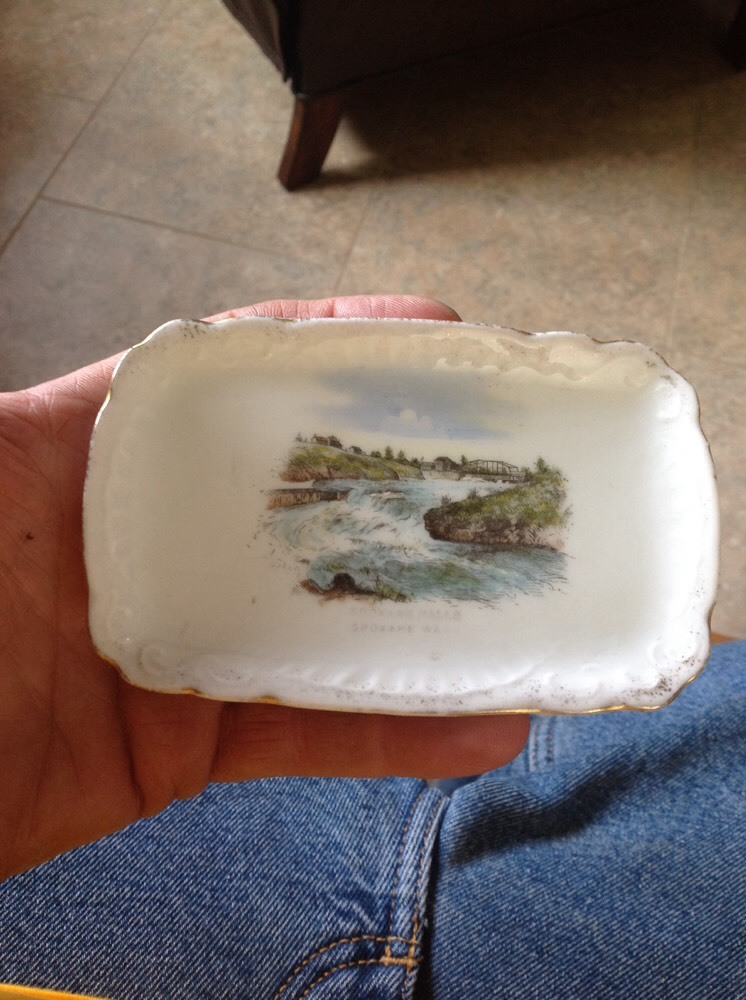 SPOKANE FALLS WASHINGTON SOUVENIR CHINA M SELLER & CO ASHTRAY